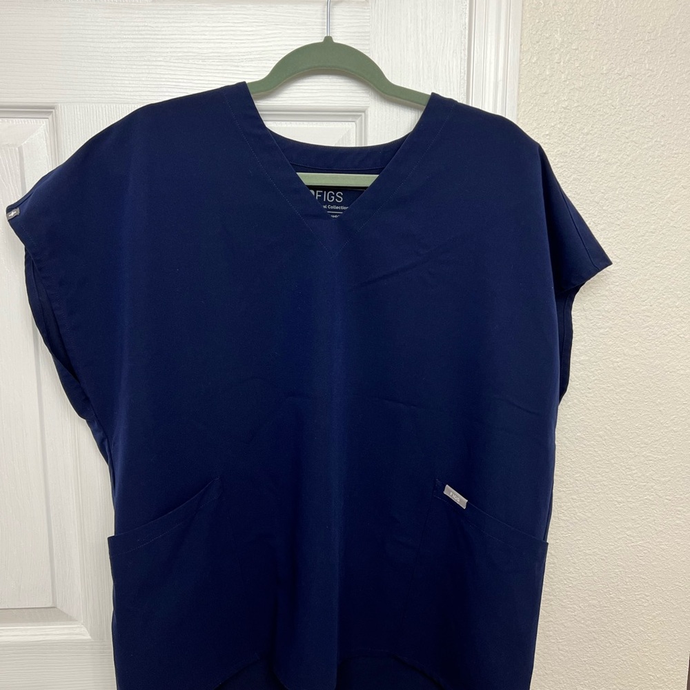 Figs Navy Blue Scrub Top
